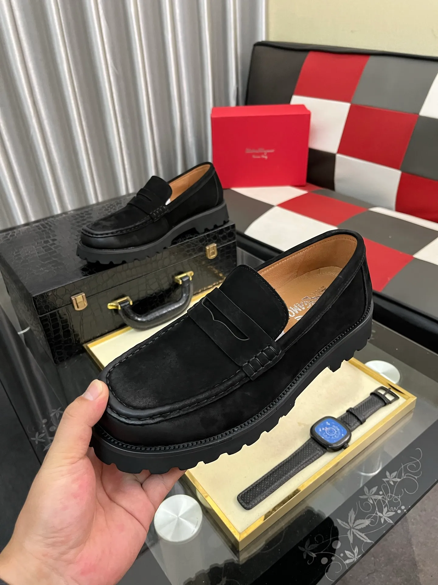 Men's shoes 💰500⌚️⌚️[Salvatore Ferragamo] Ferragamo business leather shoes, 1:1 top purchasing quality, imported selected original open-edge beaded calfskin for the uppers, imported original water-dyed cowhide for the inner feet, imported original customized Italian handmade lightweight foam outsole, size: 38-44 2️⃣colors available